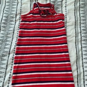 Red Striped Tie Dress